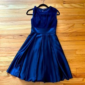 Ever Pretty navy blue dress with sheer top detail